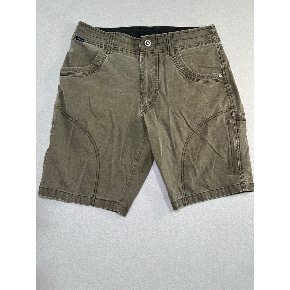 Kuhl Shorts Mens 30 Green Ramblr Vintage Patina Dye Hiking Cargo Utility Outdoor